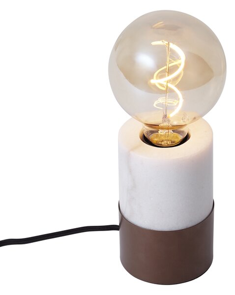 Moderna stolna lampa brončana s bijelim mramorom - Marissa