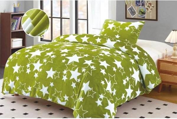 Posteljina mikropliš STAR zelena Dimenzije posteljine: 70 x 90 cm | 140 x 200 cm