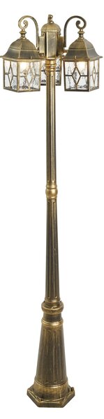 Klasična vanjska svjetiljka starinsko zlato s prozirnim staklom 198 cm IP44 - London