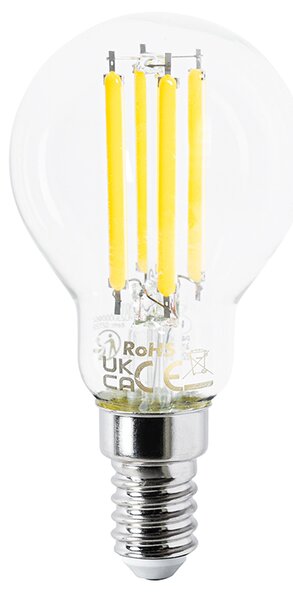 Set od 5 LED žarulja E14 P45 prozirne 2,2 W 470 lm 2700 K