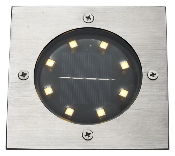 Set od 6 ugradbenih reflektora aluminijski kvadratni uklj. LED IP65 solarni - Terry