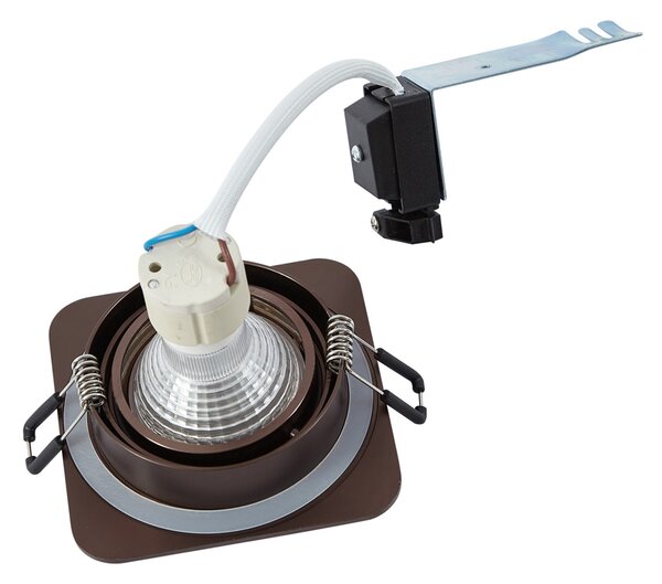 Set od 6 zaobljenih ugradbenih reflektora tamno brončane boje GU10 50mm IP44 - Alberto