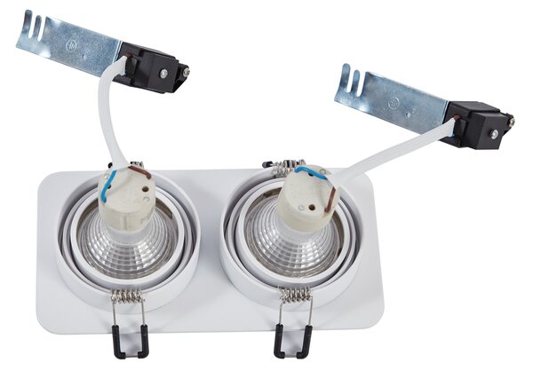 Set od 6 zaobljenih ugradbenih reflektora bijeli GU10 50mm rotirajući i nagibni IP44 2-svjetla - Alberto