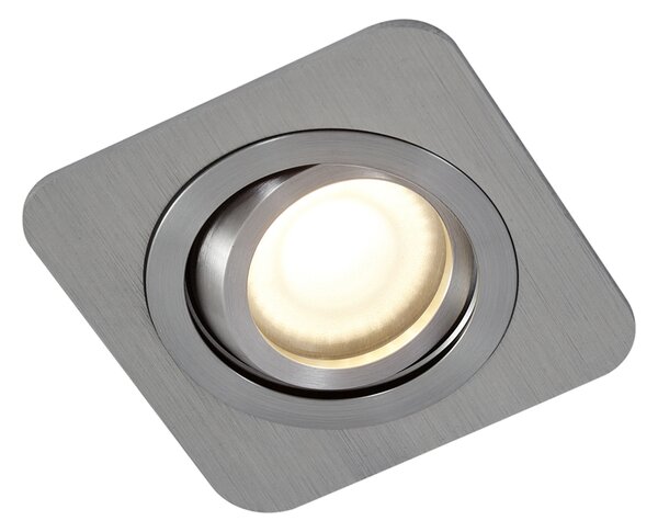 Set od 6 zaobljenih ugradbenih reflektora boje metala GU10 50 mm podesivi IP44 - Alberto