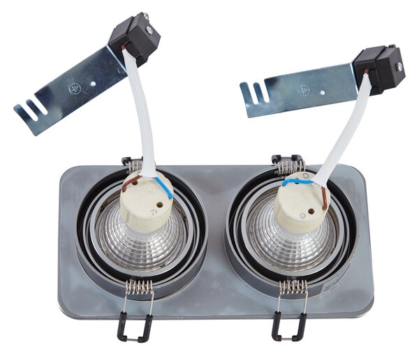 Set od 6 zaobljenih ugradbenih reflektora metalne boje GU10 50 mm podesivi IP44 2-svjetla - Alberto