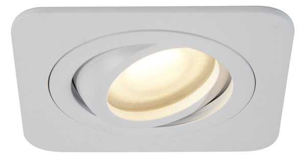 Set od 6 zaobljenih ugradbenih reflektora bijeli GU10 50 mm rotirajući i nagibni IP44 - Alberto