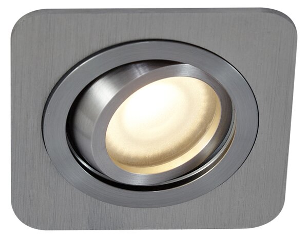 Set od 6 zaobljenih ugradbenih reflektora boje metala GU10 50 mm podesivi IP44 - Alberto