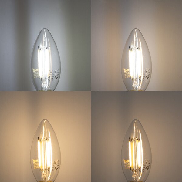 Set od 5 pametnih E14 LED žarulja C35 prozirne 4,2W 470 lm 2700-6500K