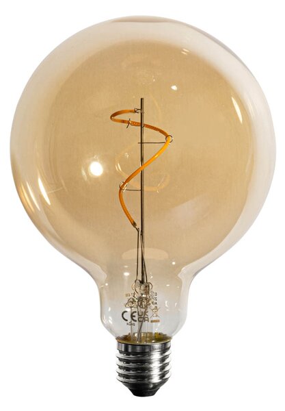Set od 5 E27 prigušivih LED žarulja spiralne niti zlatne G125 4W 270 lm 2700K