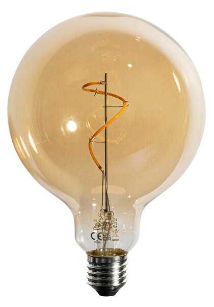 Set od 5 E27 prigušivih LED žarulja spiralnog filamenta zlatne G125 4W 270 lm 2200K