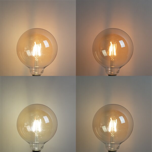 Set od 5 pametnih LED žarulja E27 G125 zlatne 4,9 W 470 lm 1800-4000 K