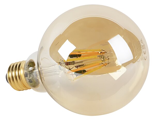 Set od 3 LED žarulja E27 Dim to Warm G95 zlatne 8W 806lm 2000-2700K