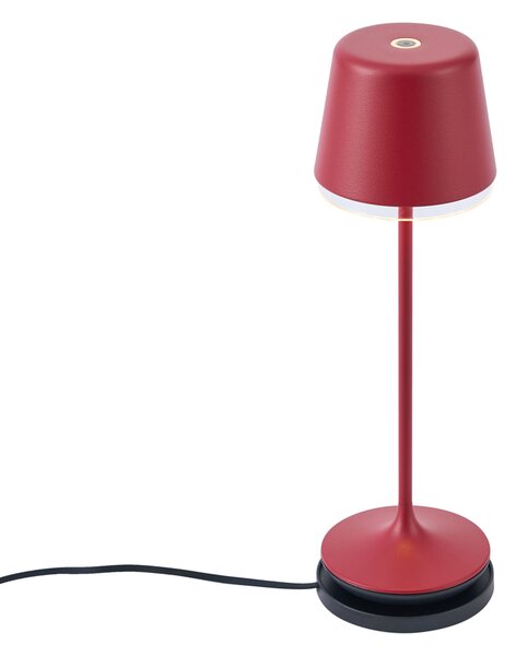 Stolna svjetiljka crvena uklj. LED IP65 Punjiva s priključnom stanicom - Treble