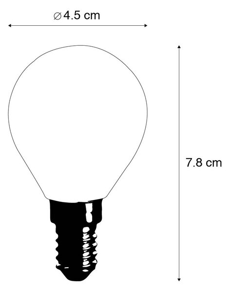Set od 5 E14 LED žarulja s filamentom P45 4W 470 lm 2700K