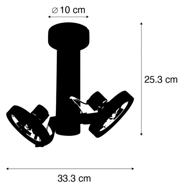 Moderni reflektor crni podesivi 2-svjetla - Goes