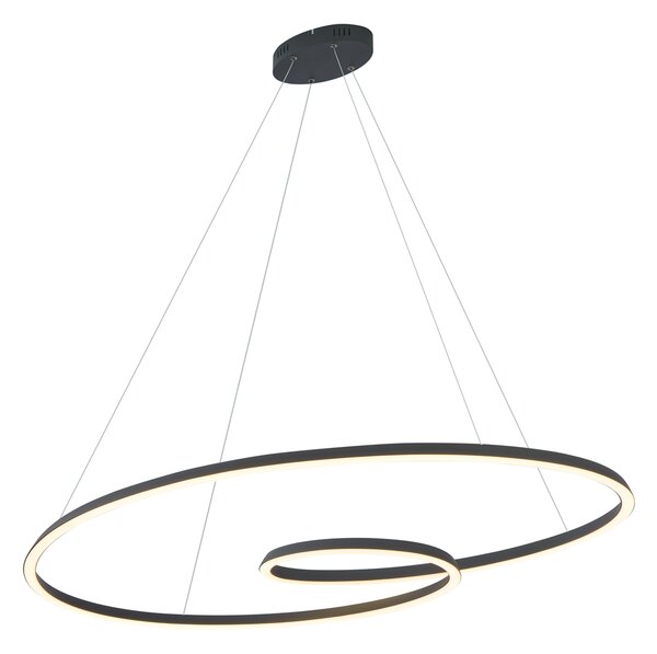 Skandinavska viseća svjetiljka crna 110 cm uklj. LED s 3-stupanjskim prigušivanjem - Circuit
