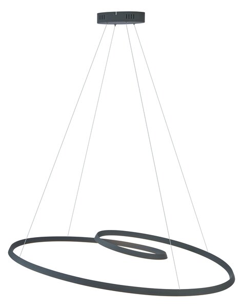 Skandinavska viseća svjetiljka crna 110 cm uklj. LED s 3-stupanjskim prigušivanjem - Circuit