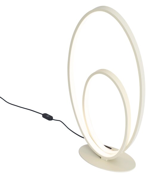 Dizajnerska stolna svjetiljka bež, uklj. LED s 3-stupanjskim prigušivanjem - Boomerang