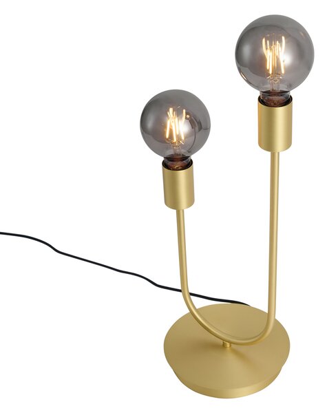 Art Deco stolna svjetiljka mjedena 2 svjetla - Tuning