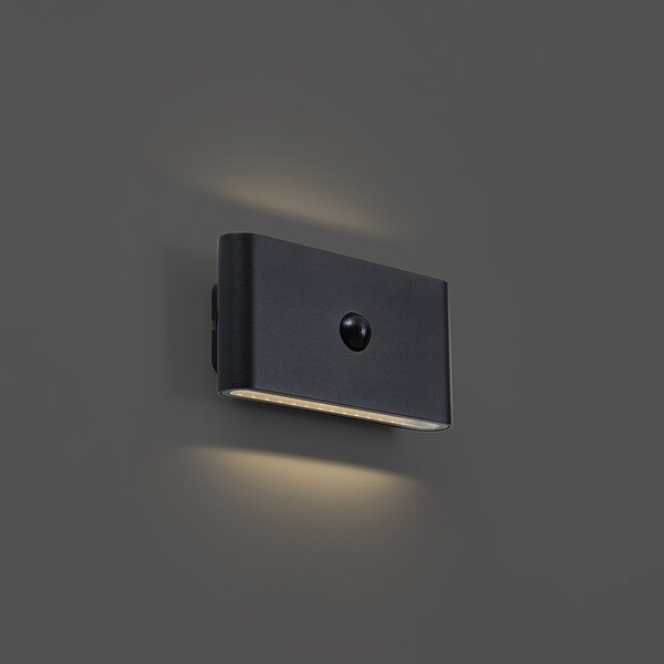Zidna svjetiljka crna Lux senzor magnetska uklj. LED punjiva - Batt