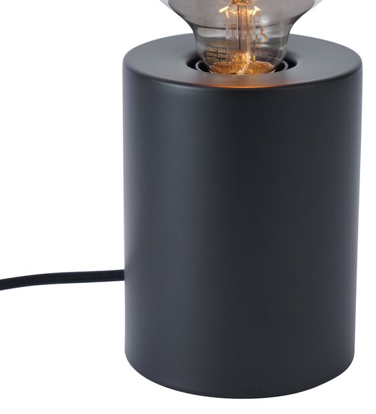 Moderna stolna svjetiljka crna 13 cm - Cylinder