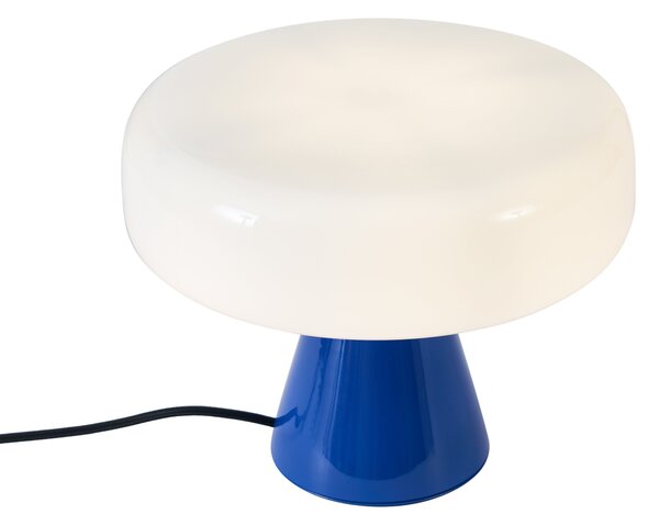 Retro stolna svjetiljka plava s bijelom bojom - Knob