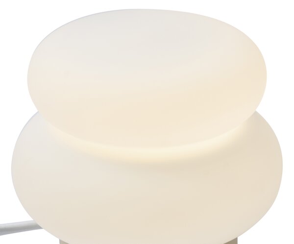 Japandi stolna svjetiljka bež s opalnim staklom 15 cm - Kumo
