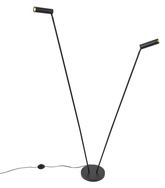 Moderna podna svjetiljka crna 2-svjetla GU10 35mm - Thomas
