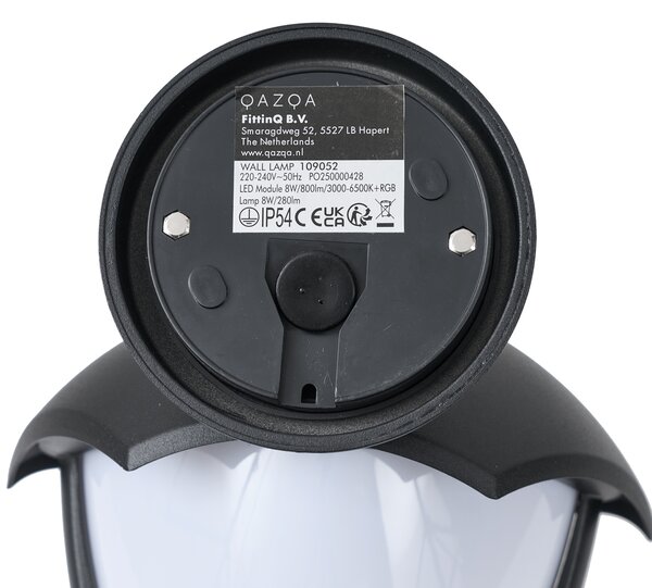 Pametna vanjska zidna svjetiljka crna s opalnim staklom uklj. LED IP54 - Classica