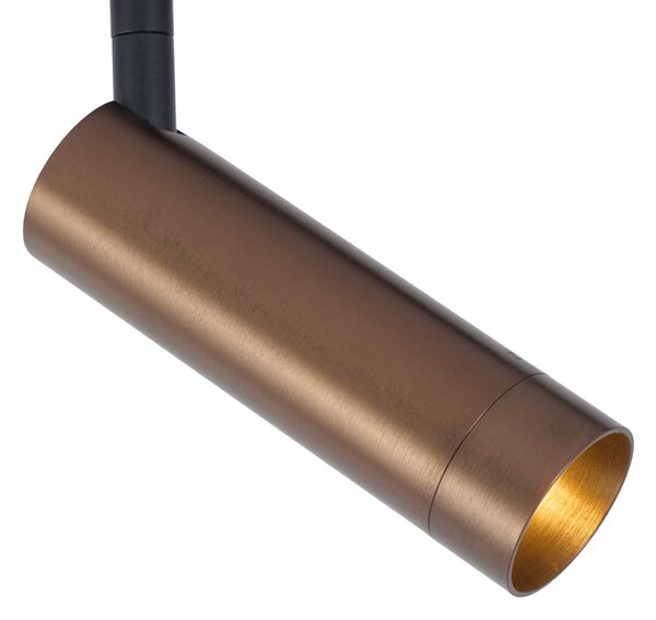 Moderna tamna brončana reflektorska svjetiljka za 1-fazni sustav tračnica GU10 35 mm - Slimline Uzzy