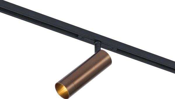 Moderna tamna brončana reflektorska svjetiljka za 1-fazni sustav tračnica GU10 35 mm - Slimline Uzzy