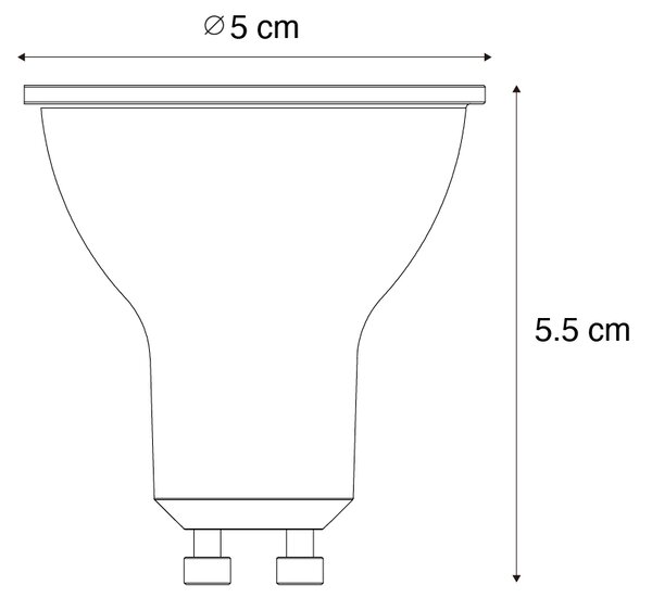 Set od 5 GU10 prigušivih LED žarulja 3W 200 lm 4000K