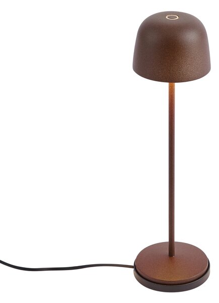 Stolna svjetiljka hrđavo smeđa uklj. LED punjiva s priključnom stanicom IP65 - Raika