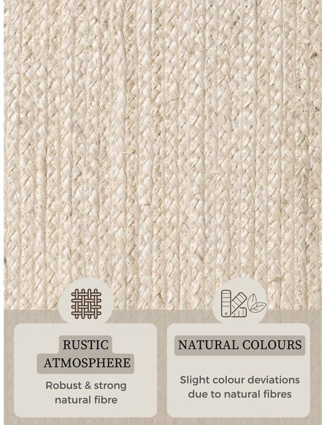 Obostrani/ručno rađen juten tepih u svijetloj prirodnoj boji 160x230 cm Braided – Hanse Home