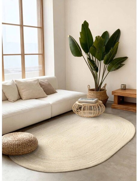 Obostrani/ručno rađen juten tepih u svijetloj prirodnoj boji 160x230 cm Braided – Hanse Home