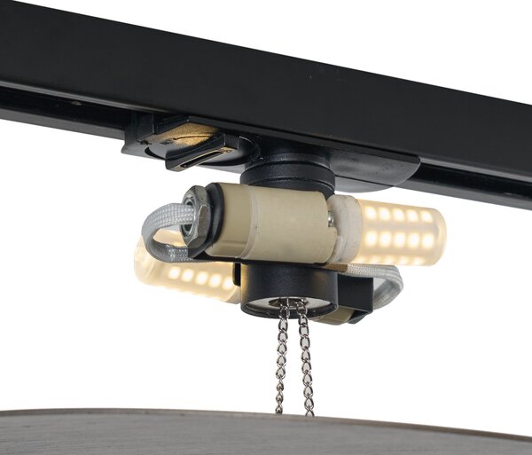 Moderna stropna svjetiljka boje metala za sustav tračnica 1-fazna 2-svjetla - Iconic Pulley