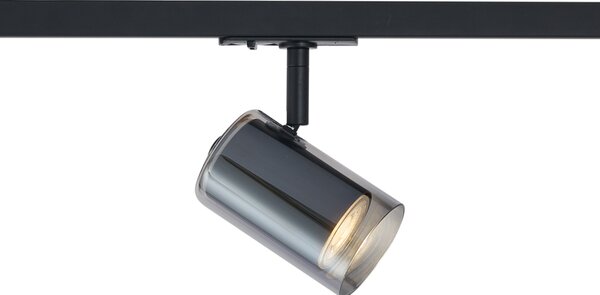 Moderni reflektor crni sa staklom zadimljenog efekta za 1-fazni sustav tračnica - Iconic Lloyd