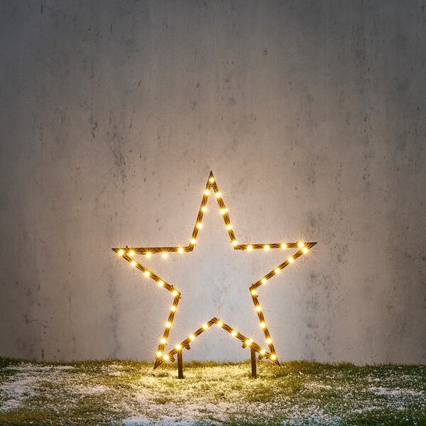 Božićni reflektor zvijezda Božićna crna 60 cm uklj. LED IP44 - Kas
