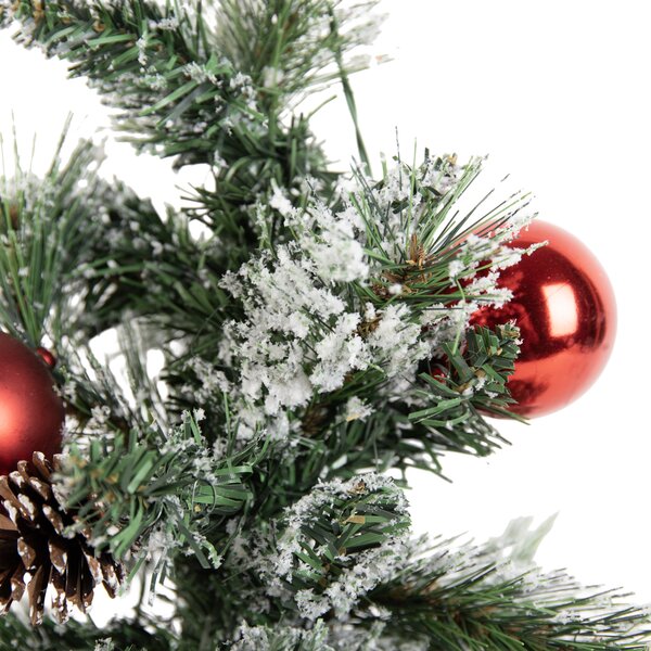 Božićno drvce bijelo s crvenim 60 cm uklj. LED s mjeračem vremena - Jack