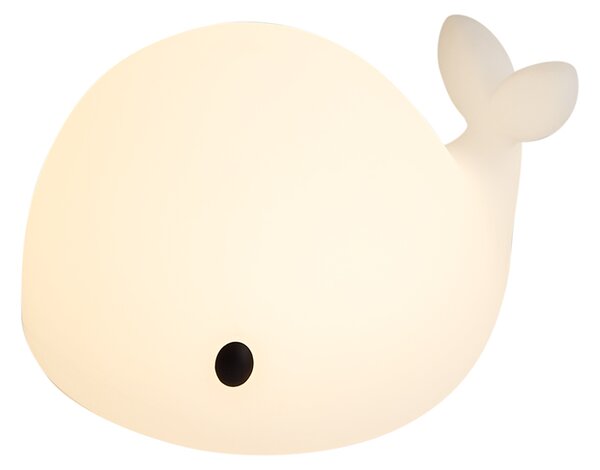 Stolna svjetiljka bijela 30 cm uklj. LED prigušiva IP54 punjiva - Baby Whale
