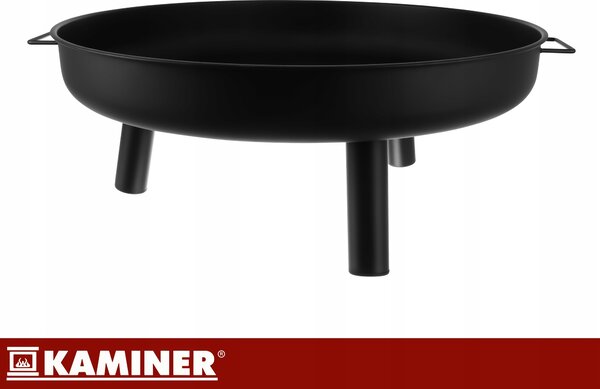 Vrtni željezni kamin 80 cm s ručkama crn