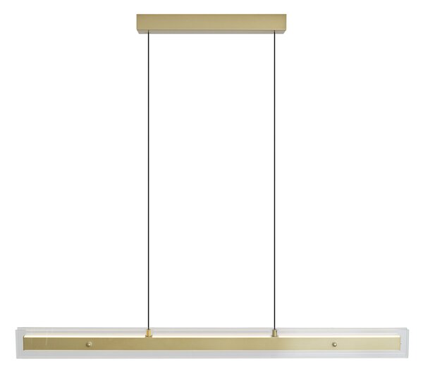 Moderna viseća svjetiljka mjedena s prozirnim staklom uklj. LED Easylift - Catch