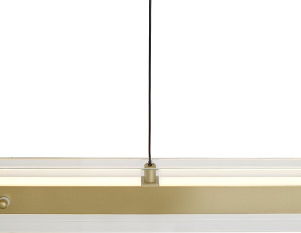 Moderna viseća svjetiljka mjedena s prozirnim staklom uklj. LED Easylift - Catch