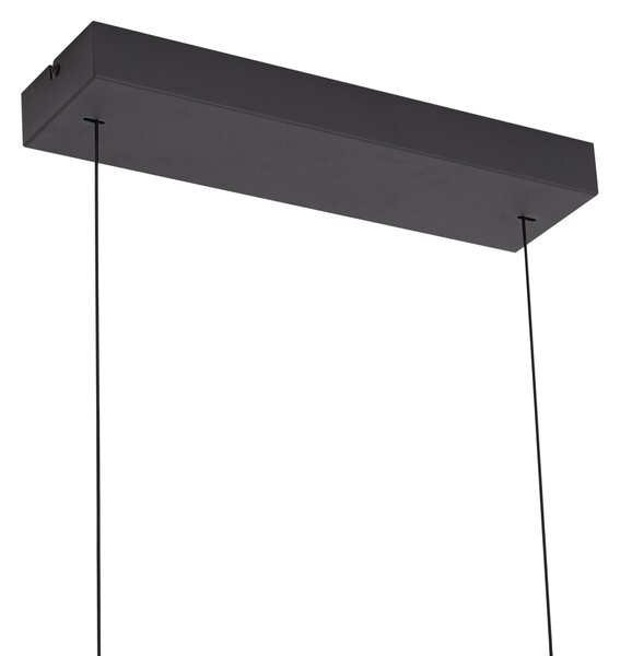 Moderna viseća svjetiljka crna sa staklom zadimljenog efekta uklj. LED Easylift - Catch