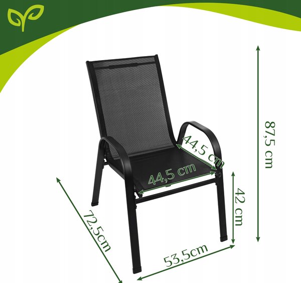 Set od dvije crne metalne vrtne stolice