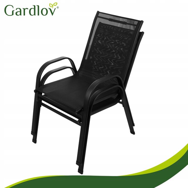 Set od dvije crne metalne vrtne stolice