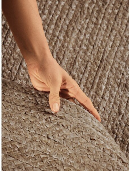 Obostrani/ručno rađen juten tepih u tamnoj prirodnoj boji 160x230 cm Braided – Hanse Home