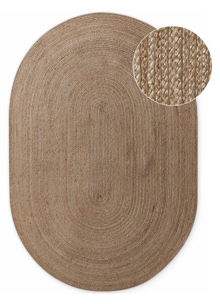 Obostrani/ručno rađen juten tepih u tamnoj prirodnoj boji 160x230 cm Braided – Hanse Home