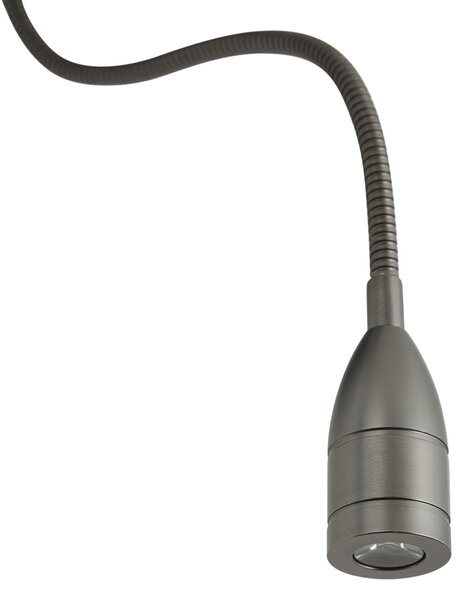 Moderna zidna svjetiljka boje metala s crnim sjenilom i svjetlom za čitanje uklj. LED - Bergamo