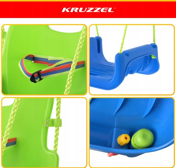 3 u 1 pvc dječja ljuljačka sa zaštitom do 30 kg zeleno plava